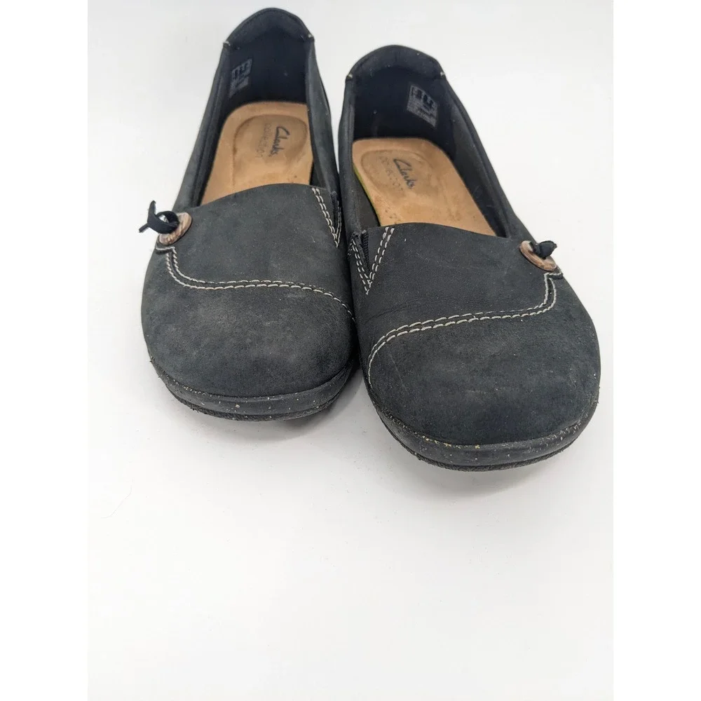 Clarks Roseville Sky Loafer Womens 8 Black Leather‎ Slip On Casual Comfort Shoes